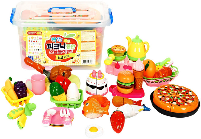 키즈팡팡 피크닉 종합 소꿉놀이 세트, 혼합색상, 1세트