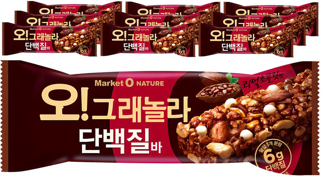 마켓오네이처 오 그래놀라 단백질바, 40g, 10개
