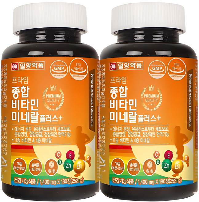 일양약품 프라임 종합비타민 미네랄 플러스, 180정, 2개