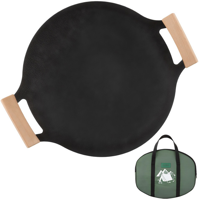 빌리빈 무쇠 캠핑 그리들팬 + 전용가방 세트, 33cm, 1세트