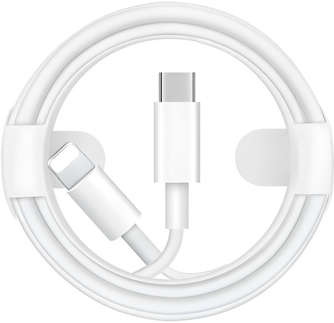 이츠라이프 C타입 PD TO 라이트닝 8핀 18W 고속 충전 케이블, 2m, 화이트, 1개