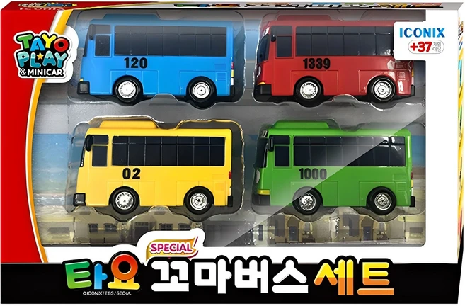 타요 스페셜 꼬마버스 작동완구 4종 세트, 혼합색상, 1세트 - 쿠팡