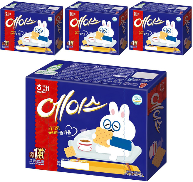 해태제과 에이스 과자, 364g, 4개