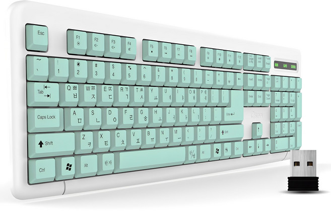 큐센 멤브레인 무선 일반형 키보드, 민트, K1000