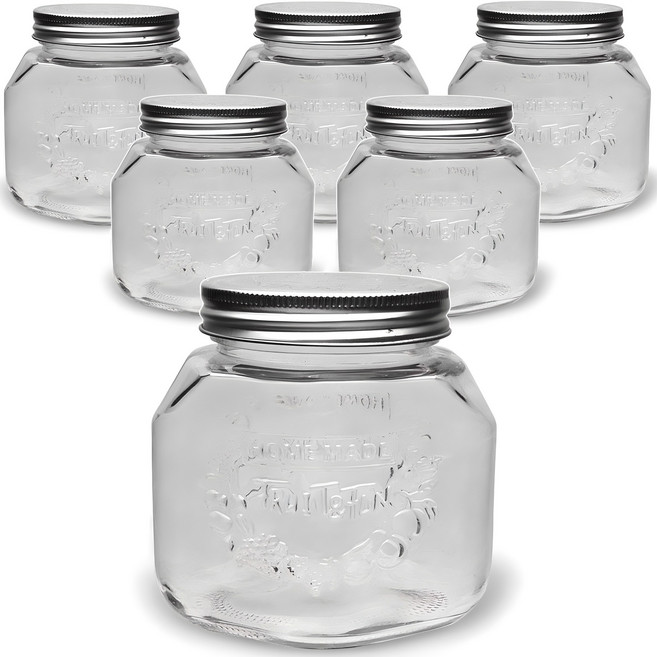 미르코리아 엠글라스 홈메이드 유리저장병 750, 650ml, 6개