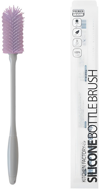 키친팩토리 파스텔 실리콘 병 세척솔, 인디핑크, 1개