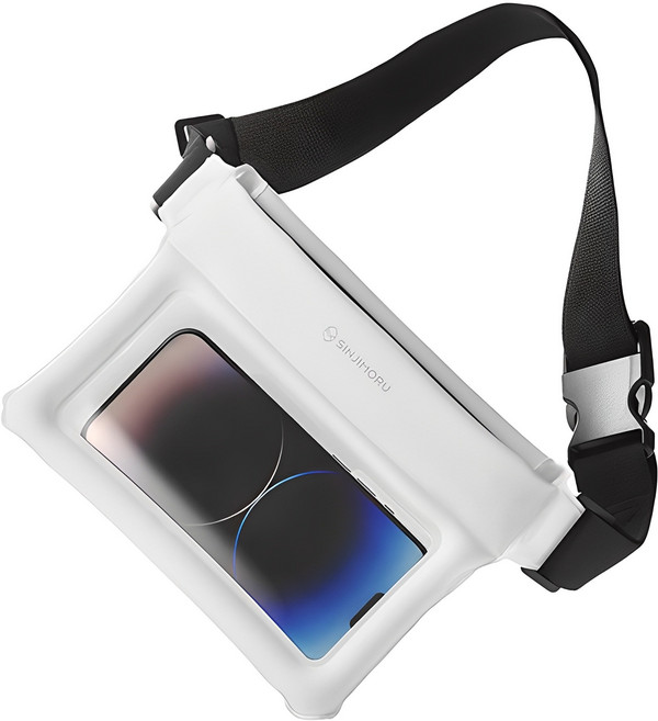 신지모루 IPX8 다용도 수납 에어쿠션 스마트폰 방수팩, 화이트, 1개