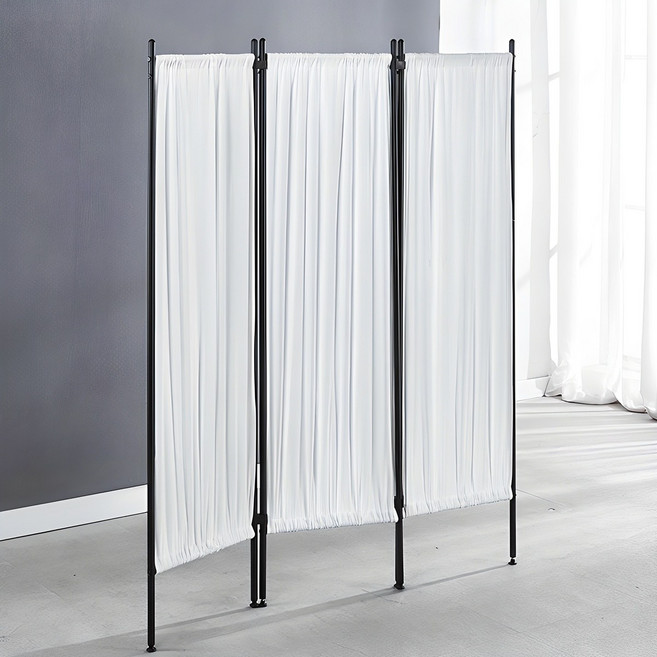 와이디 3단 이동식 칸막이 파티션, 화이트 + 블랙