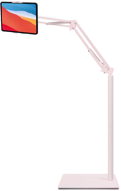 홈플래닛 140cm 자바라 스탠드 탭 패드 태블릿 스마트폰 거치대 대형, 핑크, 1개