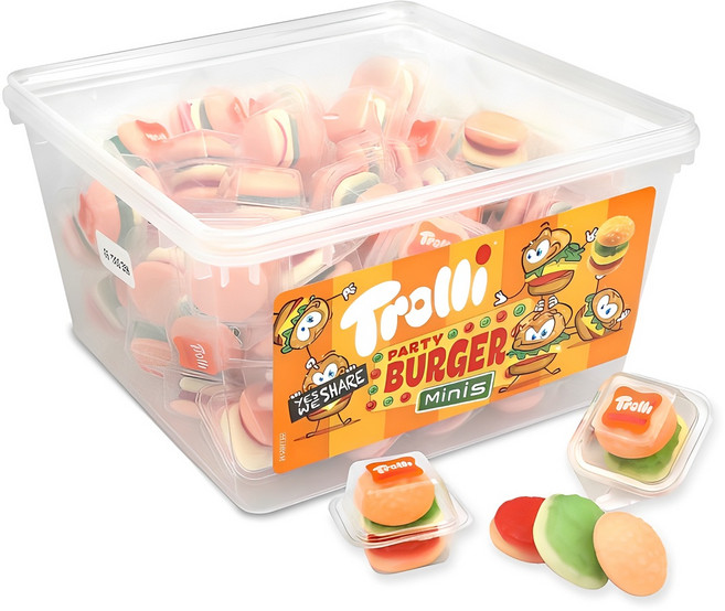 트롤리 미니버거 모양젤리 60p, 600g, 1개