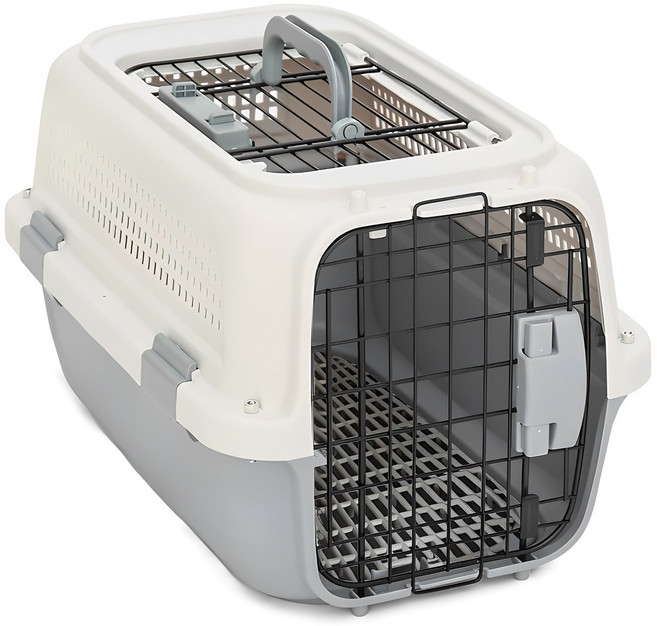 딩동펫 반려동물 파스텔 켄넬, 그레이, 1개