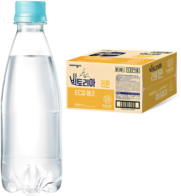 웅진빅토리아 더 빅토리아 에코 레몬 탄산음료 무라벨, 350ml, 20개