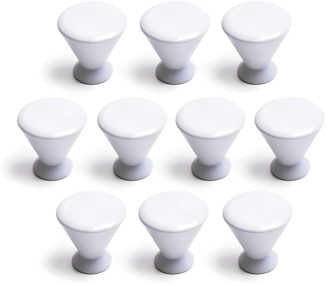 손잡이세상 멜로디 1구 가구손잡이 화이트, 10개