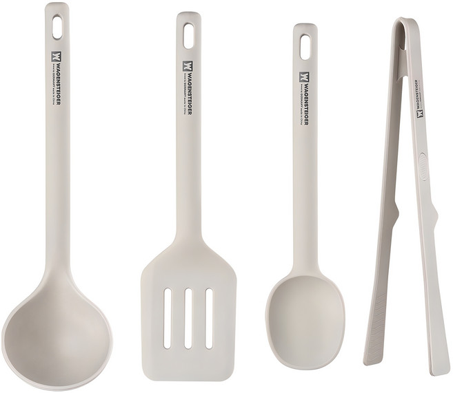 바겐슈타이거 에델 실리콘 키친툴 4종 세트, 국자 + 뒤집개 + 볶음스푼 + 집게, 라이트, 1개
