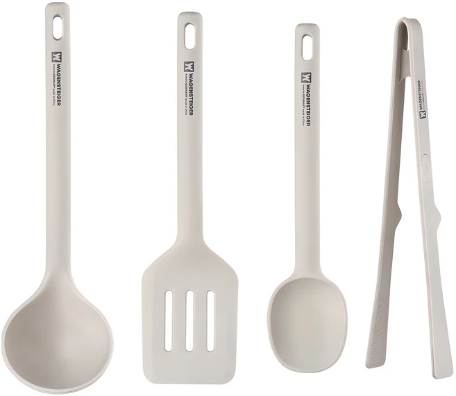 바겐슈타이거 에델 실리콘 키친툴 4종 세트, 국자 + 뒤집개 + 볶음스푼 + 집게, 라이트, 1개 - 쿠팡
