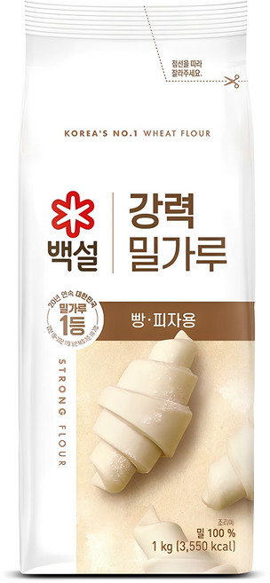 백설 강력 밀가루, 1kg, 1개