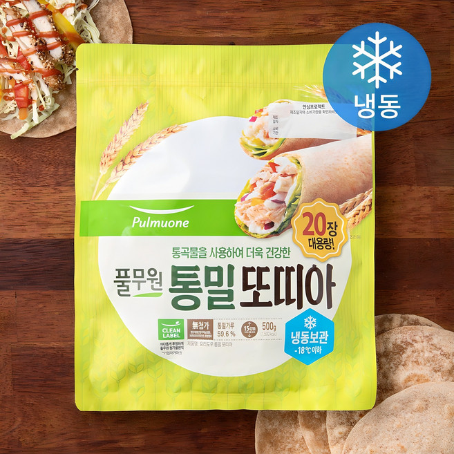 풀무원 요리도우 통밀 또띠아 지름 15cm 20장 (냉동), 500g, 1개