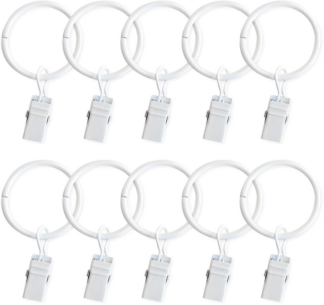 커튼 집게링 3.2cm, 화이트, 10개