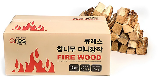 큐레스 국산 참나무 미니 장작, 5kg, 1개