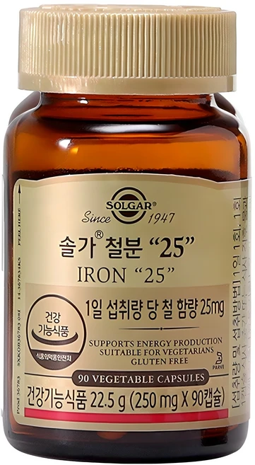솔가 철분 25, 90정, 1개 - 쿠팡