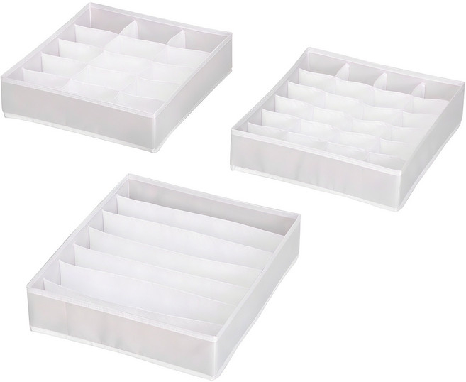 코멧 홈 프리미엄 속옷 정리함 3종(7칸+15칸+24칸), 화이트, 1세트