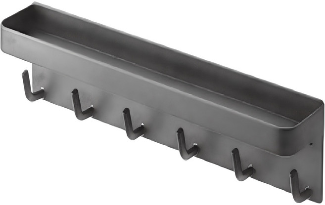 디오셀 현관정리 다용도 벽걸이 선반 행거, 그레이, 1개