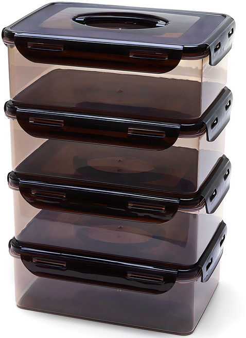 제오닉 블랙 김장 김치통 원핸들, 2L, 4개