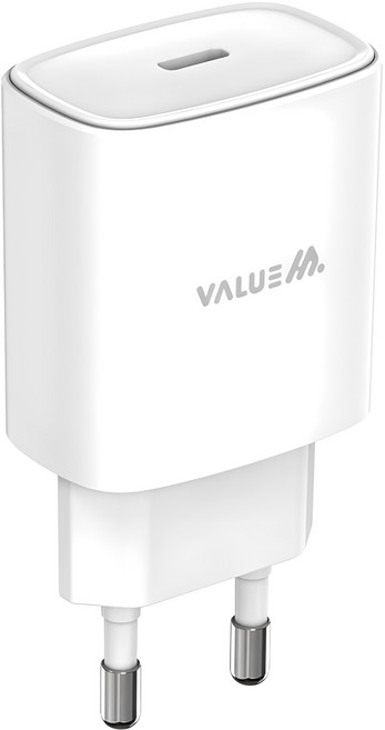밸류엠 USB PD C타입 18W 고속 충전기, 화이트, 1개