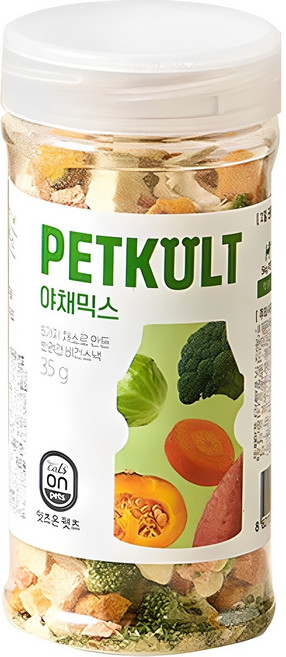 펫쿠르트 강아지 야채믹스 수제 동결건조간식, 혼합맛(고구마/단호박/당근/방울양배추/브로콜리), 35g, 1개