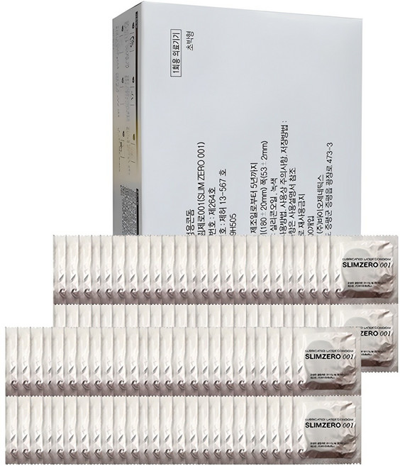 슬림제로 001 울트라씬 일반형 콘돔, 100개입, 1개