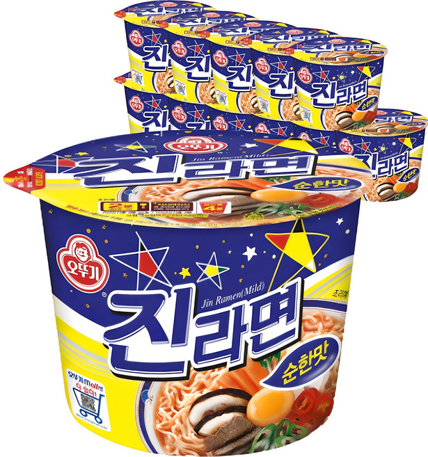 오뚜기 진라면 순한맛 큰컵 110g, 12개