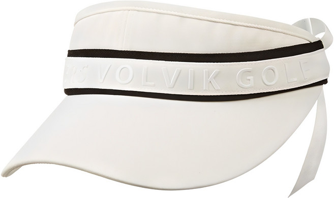 볼빅 여성용 프리미엄 리본 바이저 골프모자, 화이트, 1개