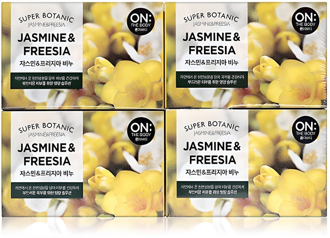 온더바디 수퍼보타닉 비누 쟈스민 앤드 프리지아향, 80g, 4개입