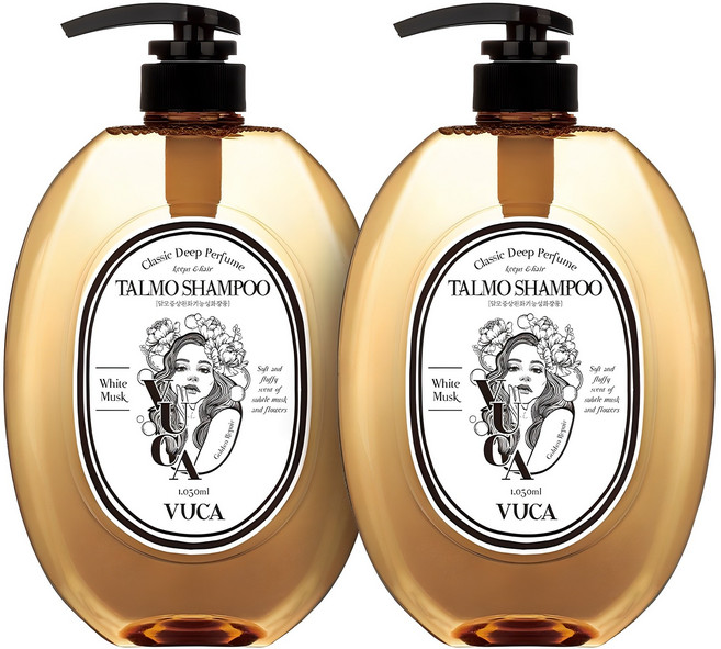 뷰카 클래식 딥 퍼퓸 골드 리페어 탈모 샴푸 화이트머스크향, 1.05L, 2개
