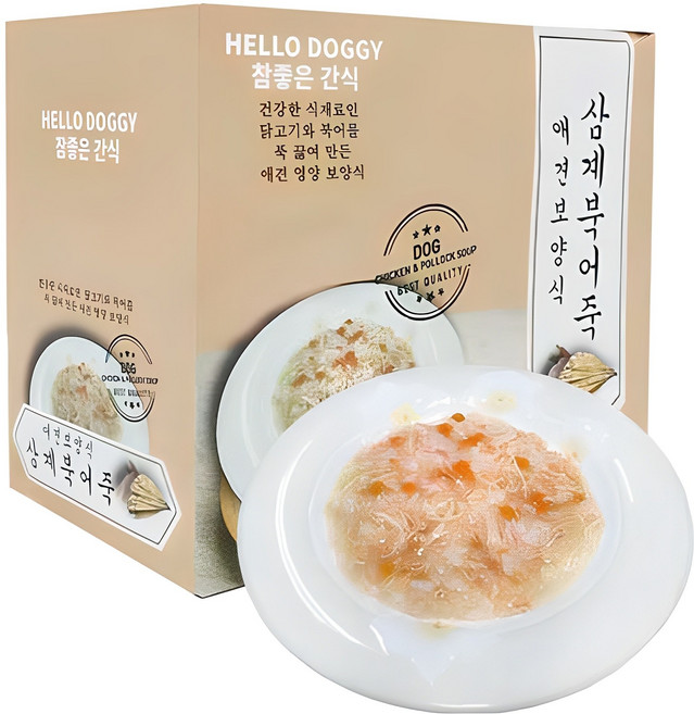 참좋은간식 애견보양식 파우치, 혼합맛(삼계/북어), 80g, 10개