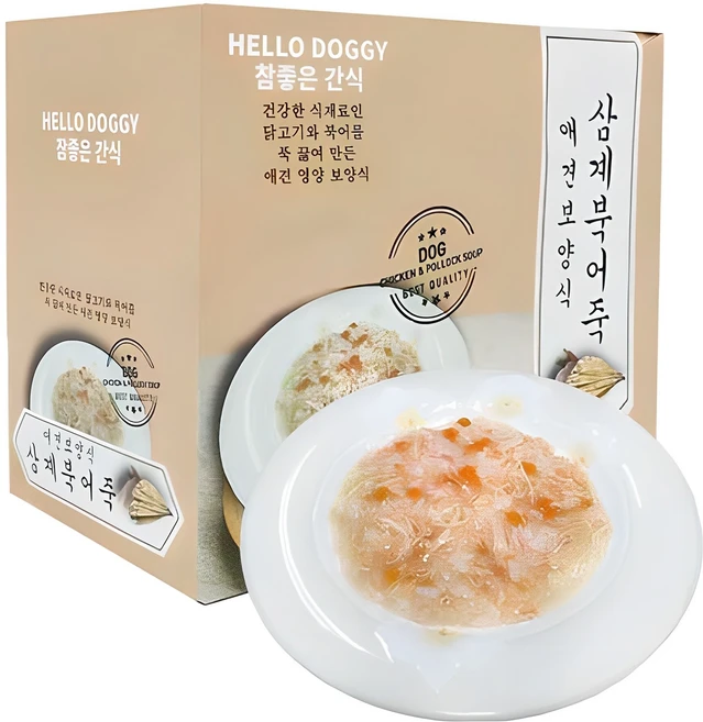참좋은간식 애견보양식 파우치, 혼합맛(삼계/북어), 80g, 10개 - 쿠팡