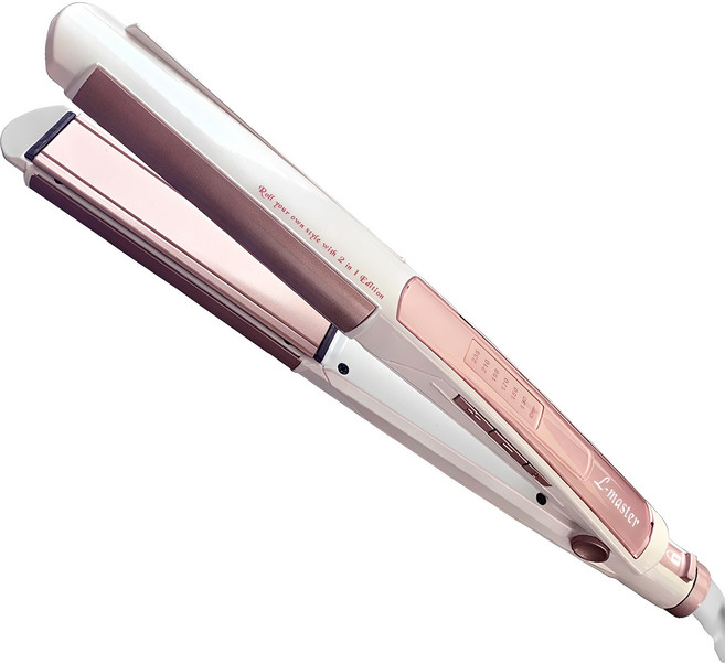 엘마스터 2in1 세라믹 다이아몬드 멀티 고데기, 펄화이트 + 로즈골드, LM-55