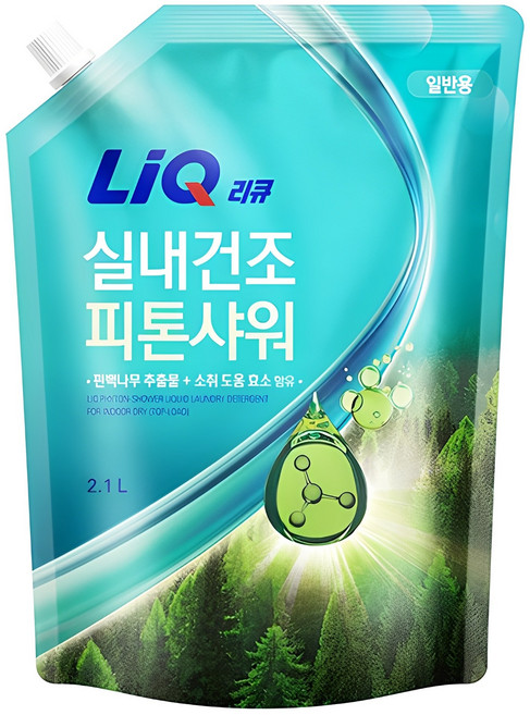 리큐 실내건조 피톤샤워 액체세제 일반용 리필, 2.1L, 1개