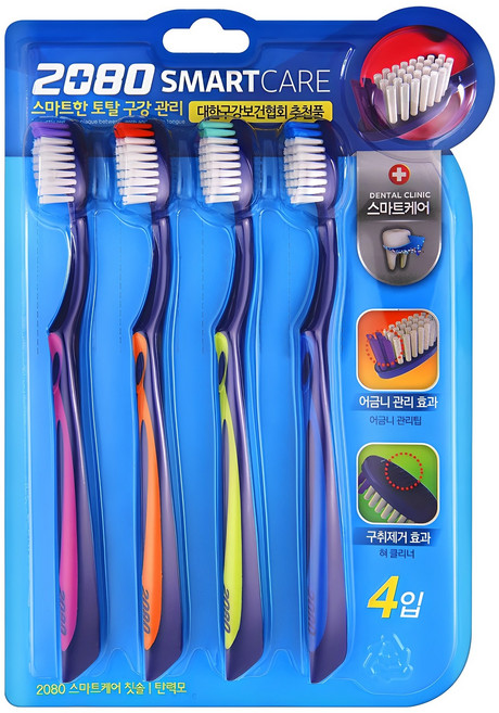 2080 스마트케어 칫솔, 4개입, 1개