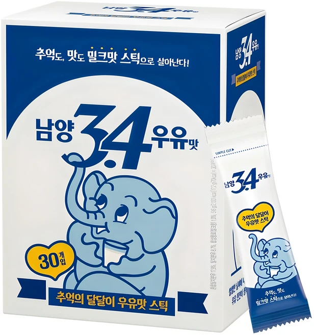 남양34 우유맛 스틱 분말, 17.2g, 30개입, 1개 - 쿠팡