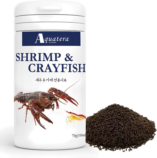 아쿠아테라 고단백 새우 가재 사료, 100ml, 70g, 1개
