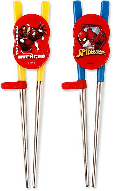 마블 피너츠워크 교정젓가락, 스파이더맨  + 아이언맨, 2개