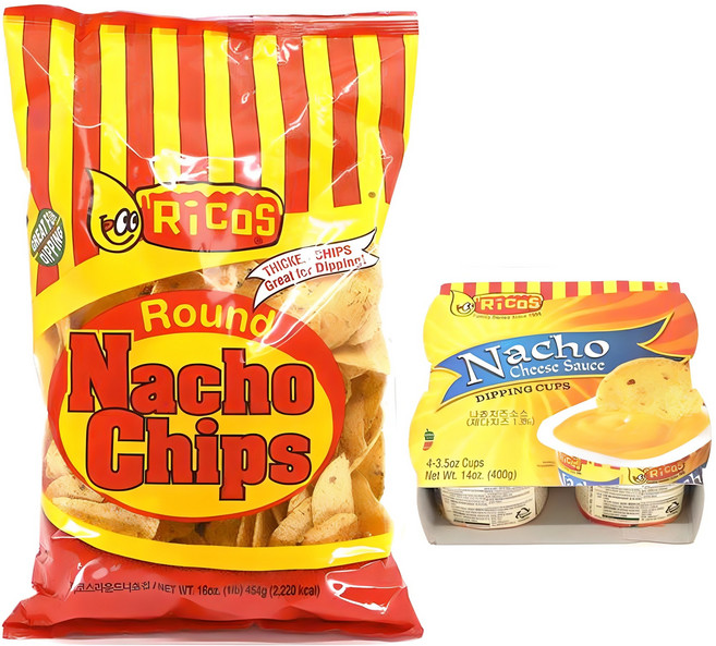 리코스 나쵸 칩 454g + 치즈 소스 100g x 4p 세트, 1세트