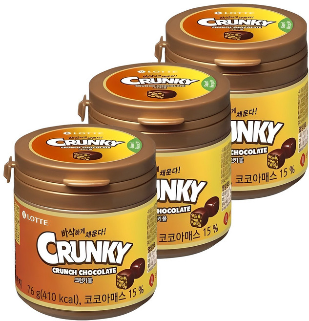 롯데웰푸드 크런키볼, 76g, 3개