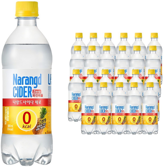 나랑드사이다 제로 파인애플, 500ml, 24개