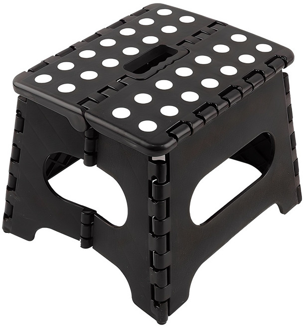 라이크하우스 접이식 의자 폴딩체어 스툴, 블랙, 1개