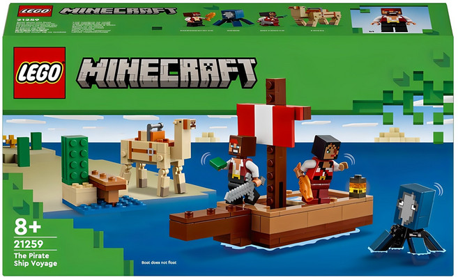 레고 마인크래프트 아동용 21259 해적선 항해, 혼합색상, 1개
