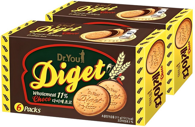 닥터유 다이제 초코, 311g, 2개