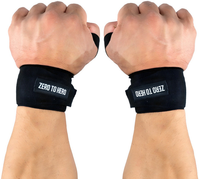 제로투히어로 면 손목보호대 2p 세트, 1세트, BLACK