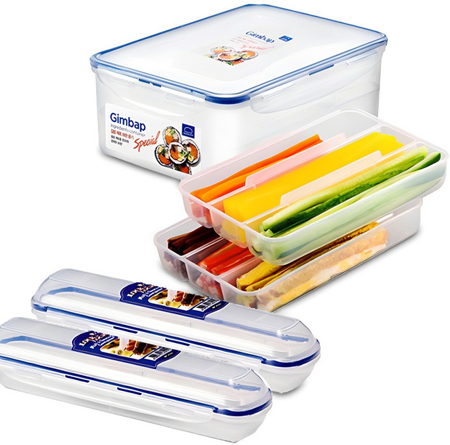 락앤락 김밥전용용기, 1개, 김밥용기 + 김밥케이스 2p